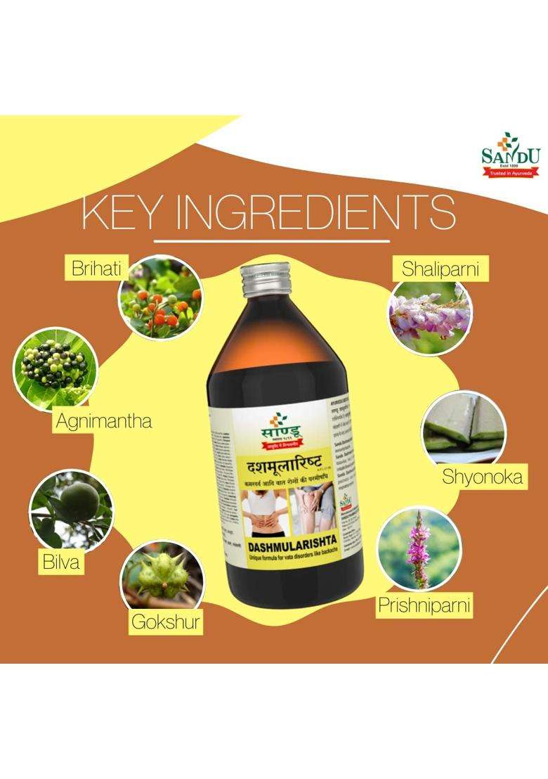 Sandu Dashmularishta (450 ml) | Authentic Ayurvedic Formula - Indya
