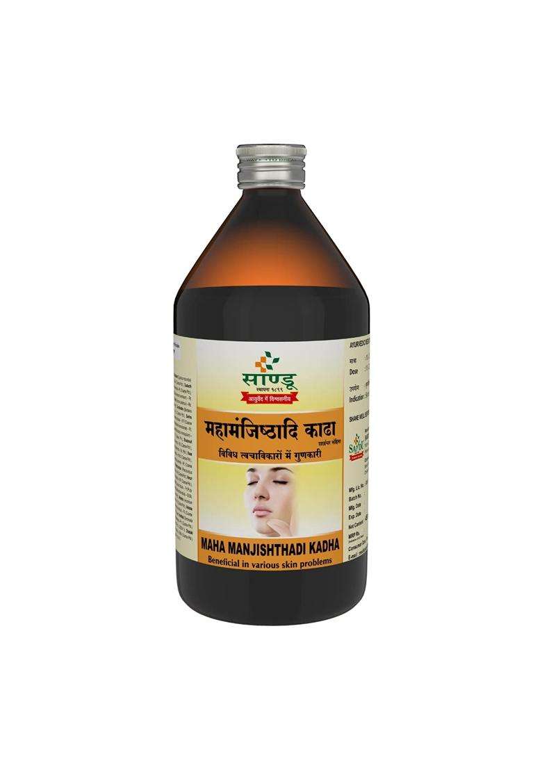 Sandu Mahamanjishthadi Kadha 450 ml | Authentic Traditional Formula | Formula of Choice in Eczema, Psoriasis & Other Skin Disorders - Indya
