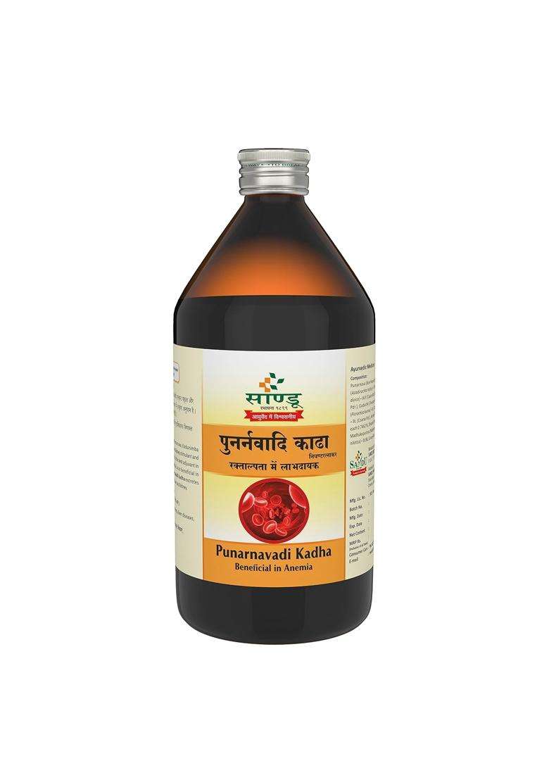Sandu Punarnavadi Kadha 450 ml | Authentic Traditional Formula | Ayurvedic Medicine For Urinary Infection | Diuretic Medicine (450 ml) - Indya