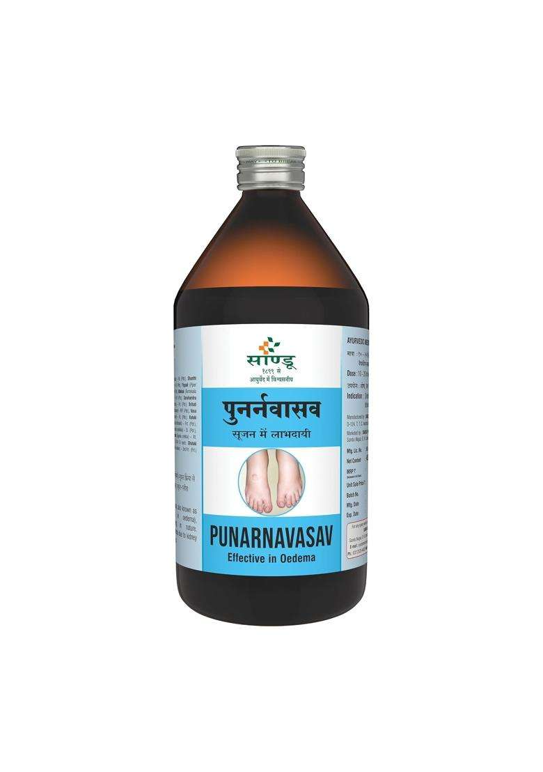Sandu Punarnavasav 450 ml | Authentic Traditional Formula | Ayurvedic Tonic for Liver, Kidney & Urinary Disorders (450 ml) - Indya