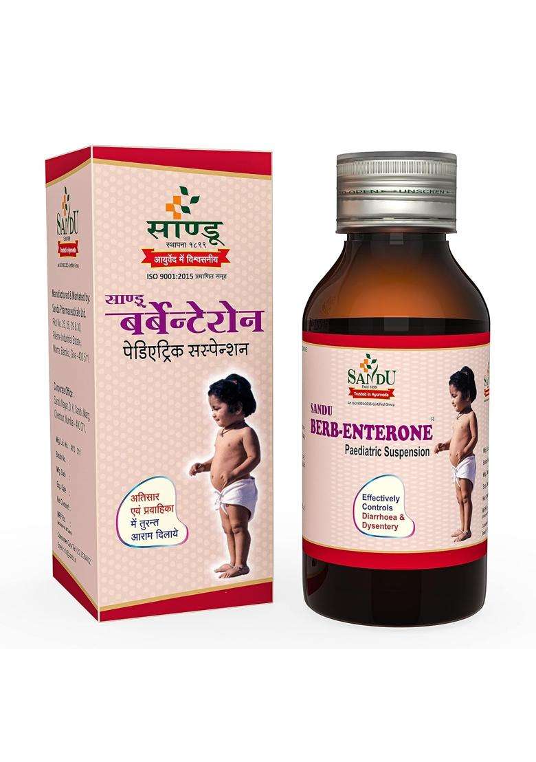 Sandu Berb-Enterone Suspension 50 ml | Authentic Traditional Formula | Ayurvedic Medicine for Loose Motion in Babies - Indya