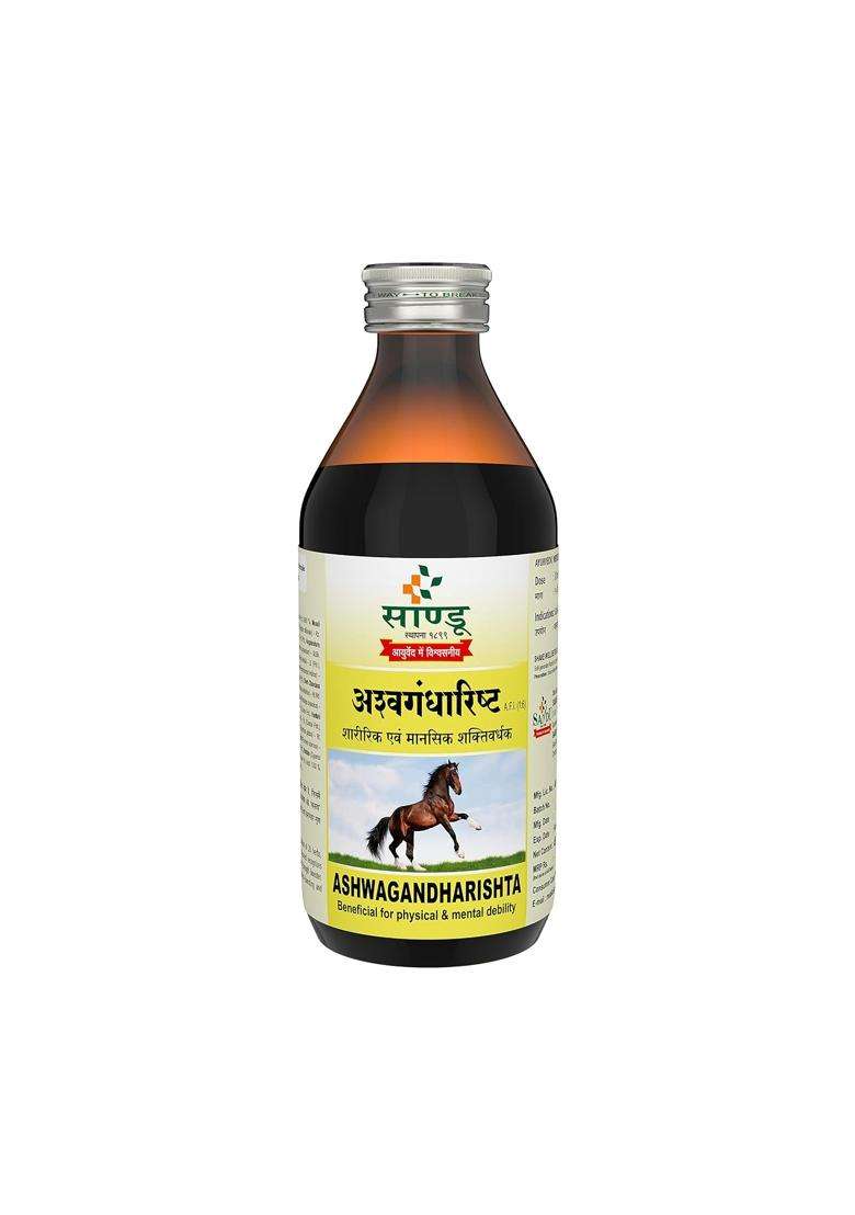 Sandu Aswhagandharishta (200 ml) | Authentic Ayurvedic Formula - Indya