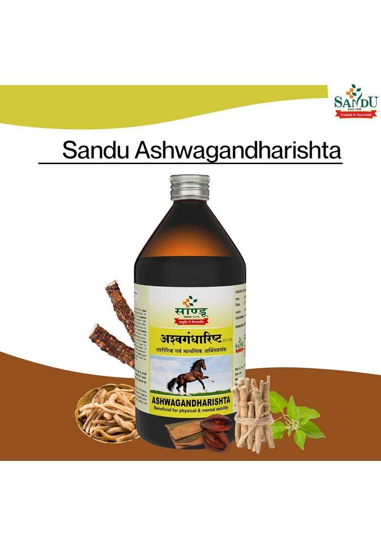 Sandu Aswhagandharishta (200 ml) | Authentic Ayurvedic Formula - Indya