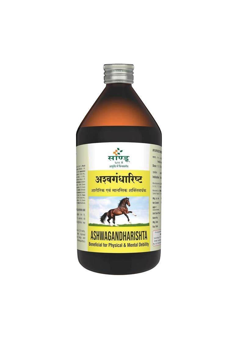 Sandu Aswhagandharishta (450 ml) | Authentic Ayurvedic Formula - Indya