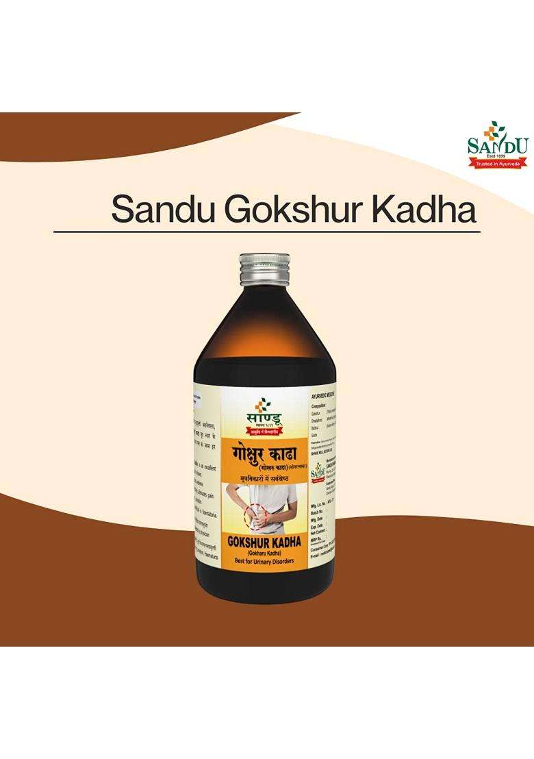 Sandu Gokshur Kadha (Sandu Gokharu Kadha) 450 ml | Authentic Traditional Formula | Ayurvedic Medicine for Urinary Problems (450 ml) - Indya