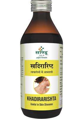 Sandu Khadirarishta 200 ml | Authentic Traditional Formula | Ayurvedic Medicine for Skin Disorders | Blood Purifier