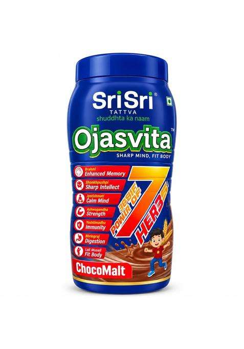 Sri Sri Tattva Ojasvita ChocoMalt Herbal Health Drink 1 kg Pet Jar (1kg) | Authentic Traditional Formula | Chocolate Malt Flavour