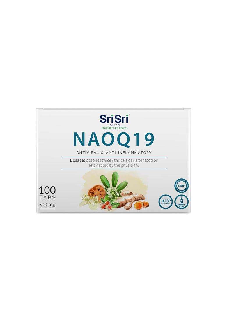 Sri Sri Tattva NAOQ19 Ayurvedic Tablets 500mg | Authentic Traditional Formula | Ayurvedic Proprietary Formula with 19 Herbal Ingredients - Indya