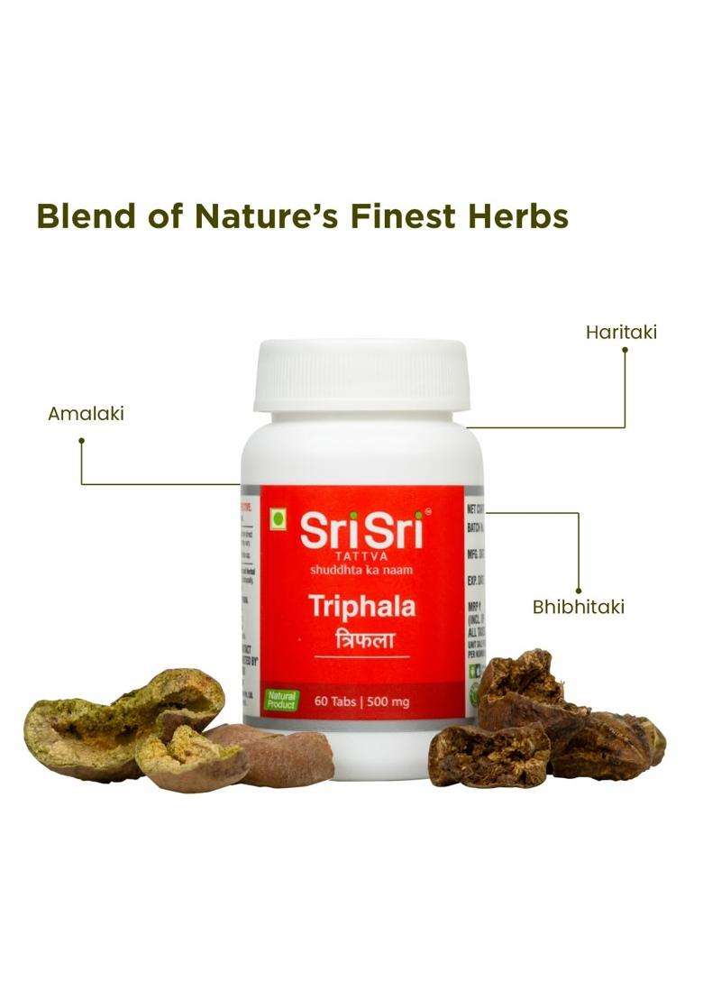 Sri Sri Tattva Triphala 500Mg Tablet (Pack of 2) | 60Count - Indya