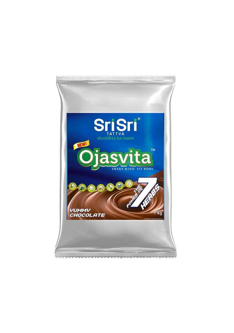 Sri Sri Tattva Chocolate Ojasvita 1kg Foil Pack | For Sharp Mind and Healthy Body | Milk Mix | Goodness of 7 Herbs | Immunity Booster - Indya