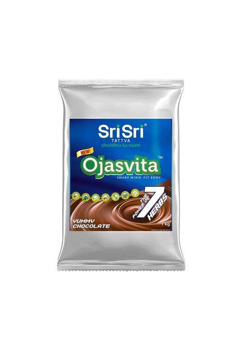 Sri Sri Tattva Chocolate Ojasvita 1kg Foil Pack | For Sharp Mind and Healthy Body | Milk Mix | Goodness of 7 Herbs | Immunity Booster