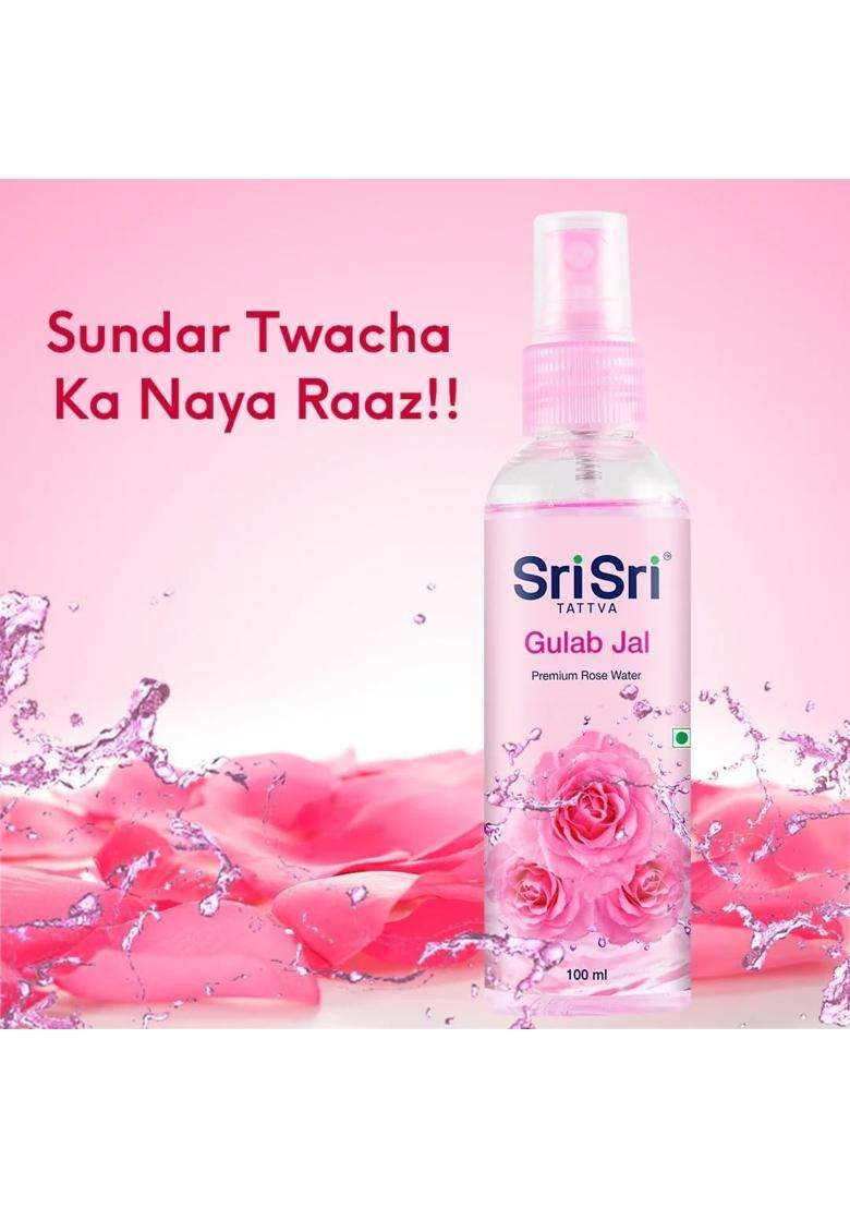 Sri Sri Tattva Gulab Jal Spray, 100 ml (Pack of 4) | Pure Rose Water Mist for Hydrated, Glowing Skin | Premium Toner & Cleanser for Soft, Smooth Skin - Indya