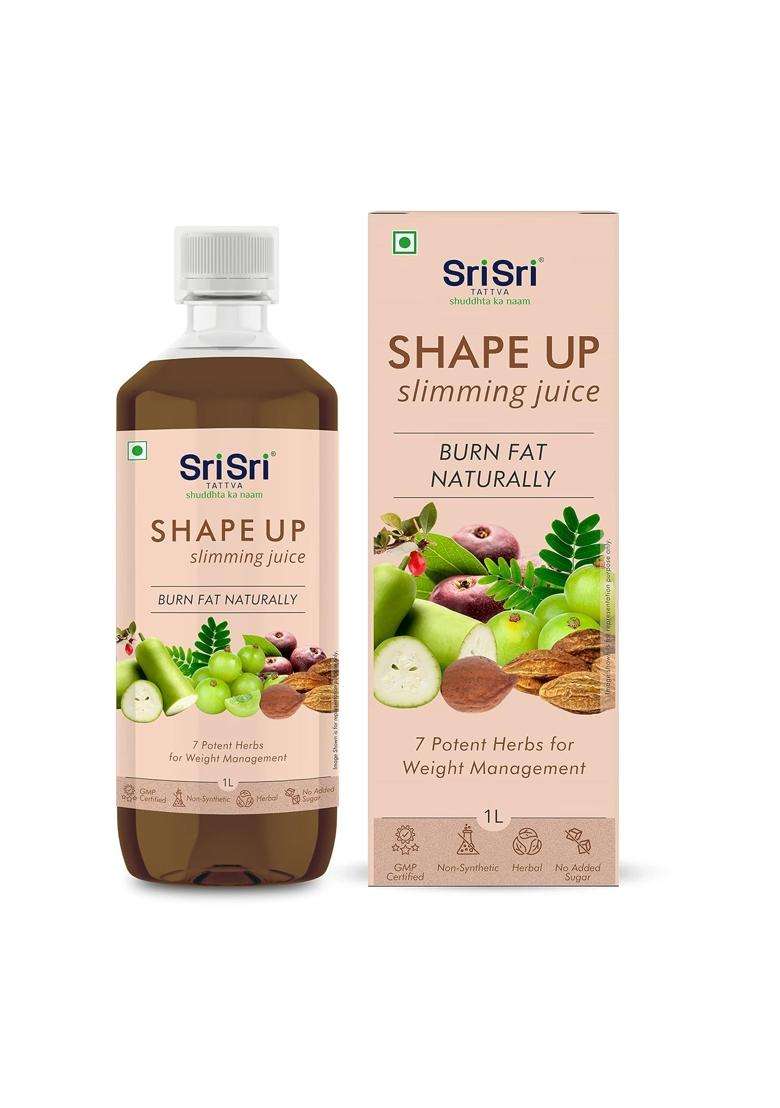 Sri Sri Tattva Shape Up Juice 1L | Authentic Traditional Formula | Metabolism Digestion & Weight Management | 7 Herbs Ayurvedic Formula - Indya