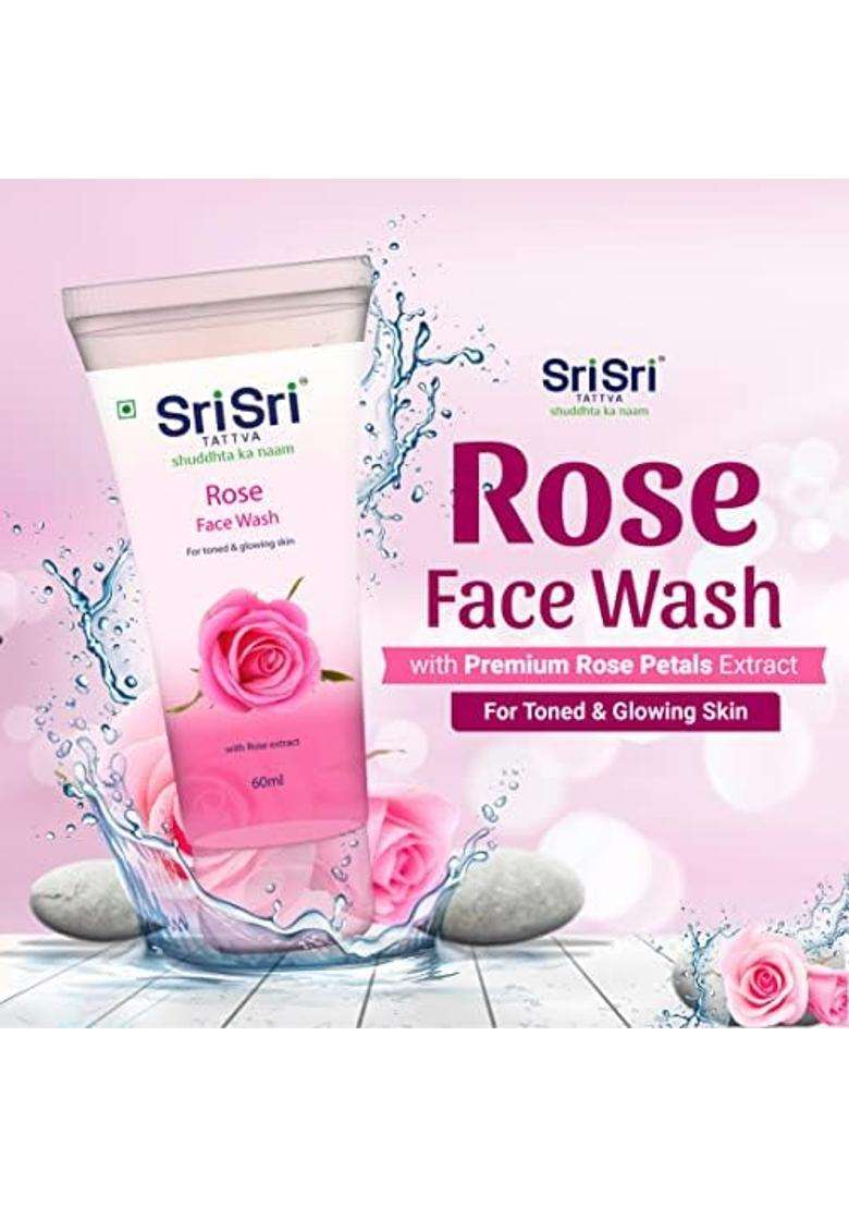 Sri Sri Tattva Rose Face Wash All Skin Types (150 ml ) (Pack of 2) | For Toned, Radiant, Glowing Skin - Indya