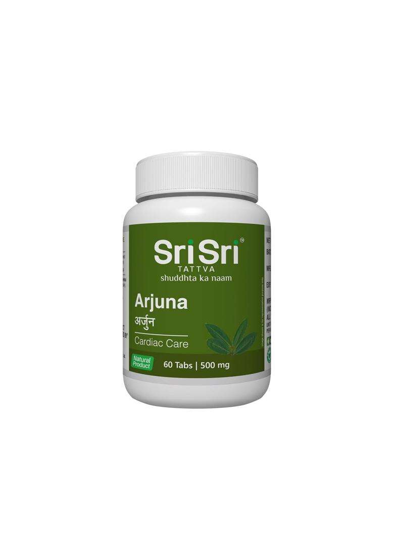 Sri Sri Tattva Arjuna Tablet 60 Tabs, 500 Mg | Cardiac Care | Cardiac Care Tablets | Supports Heart Health | Manages Cholesterol Levels - Indya