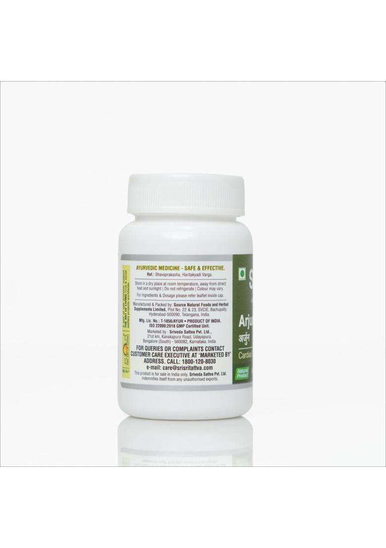 Sri Sri Tattva Arjuna Tablet 60 Tabs, 500 Mg | Cardiac Care | Cardiac Care Tablets | Supports Heart Health | Manages Cholesterol Levels - Indya