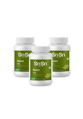 Sri Sri Tattva Neem Tablets 300 mg, 60 Tablets (Pack of 3) | Skin & Wellness Support | Supports Healthy Skin & Natural Detox Wellness; With Neem