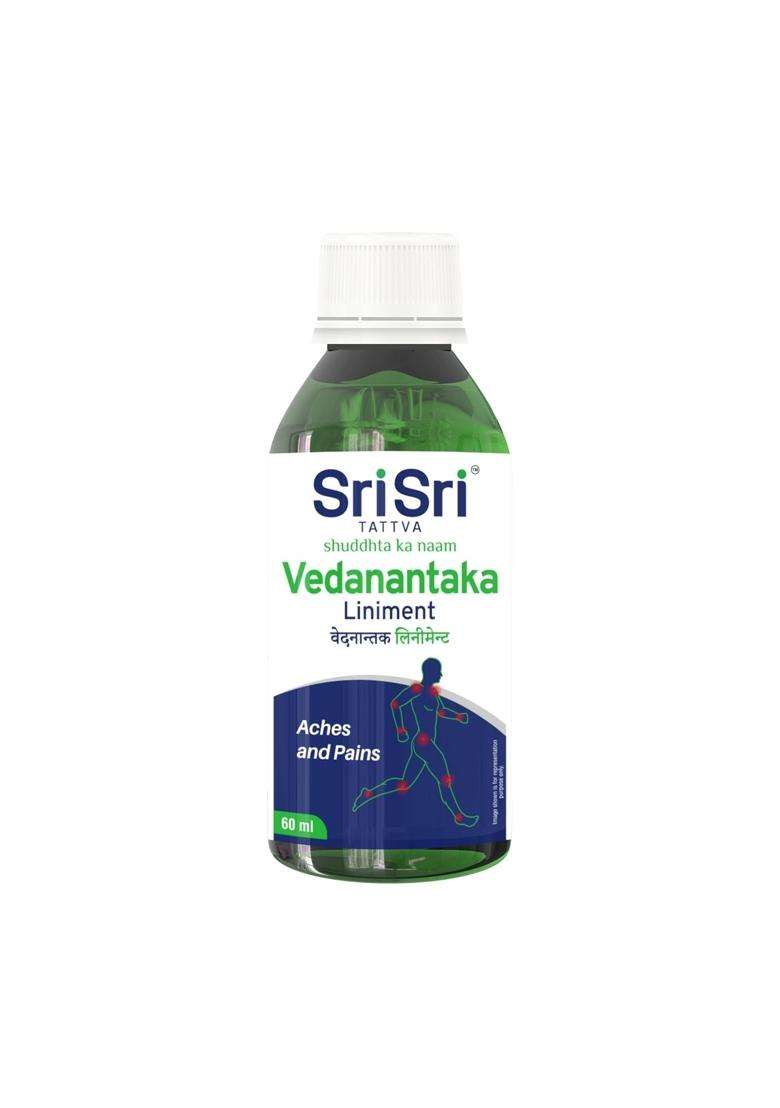 Sri Sri Tattva Vedanantaka Liniment 60 ml | Authentic Traditional Formula | Fast-Acting Ayurvedic Pain Relief Oil for Minor Aches & Body Pain - Indya