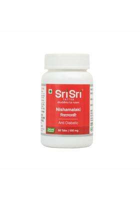 Sri Sri Tattva Nishamalaki 60 Tabs, 500 mg | Natural Herbal Care | Turmeric & Amla Herbal Tablets for Healthy Blood Sugar Levels