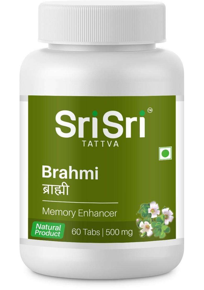 Sri Sri Tattva Brahmi Tablets 500 mg | Authentic Traditional Formula | Memory Enhancer | Ayurvedic Herbal Supplement for Memory & Cognitive Function - Indya