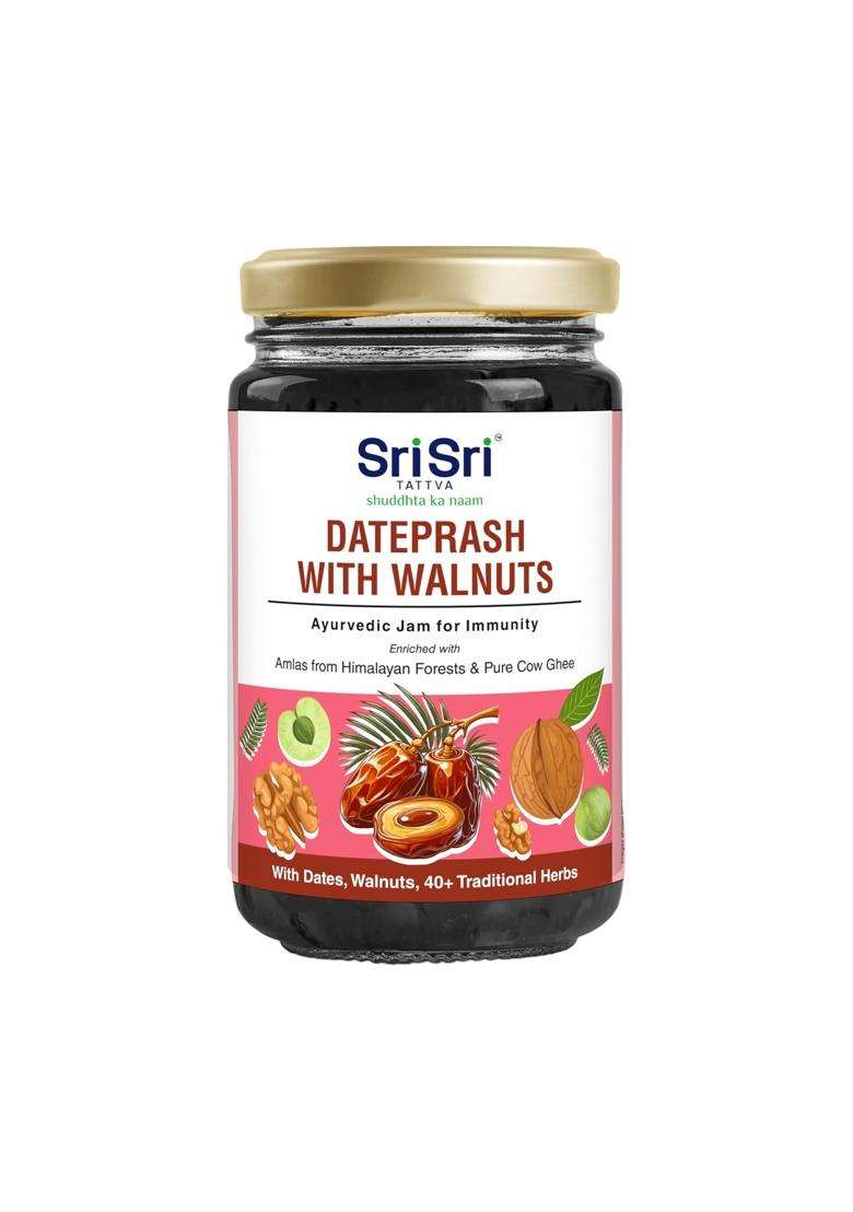 Sri Sri Tattva Dateprash with Walnuts 450g | Authentic Traditional Formula | Immunity Energy & Daily Wellness Support | Dates Walnuts Amla Ghee Honey - Indya