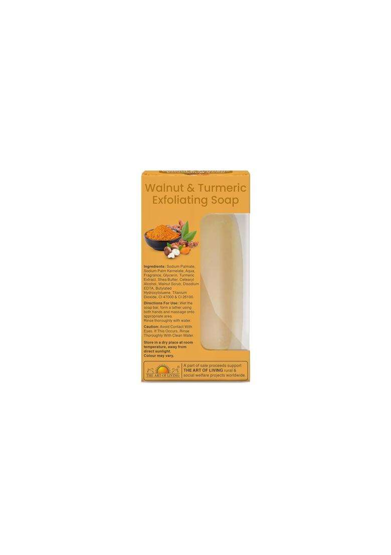 Sri Sri Tattva Walnut & Turmeric Exfoliating Soap Mega Saver (100g Each) (Pack of 4) | For a Radiant Glow & Clear Skin | Grade 1 Soap - Indya