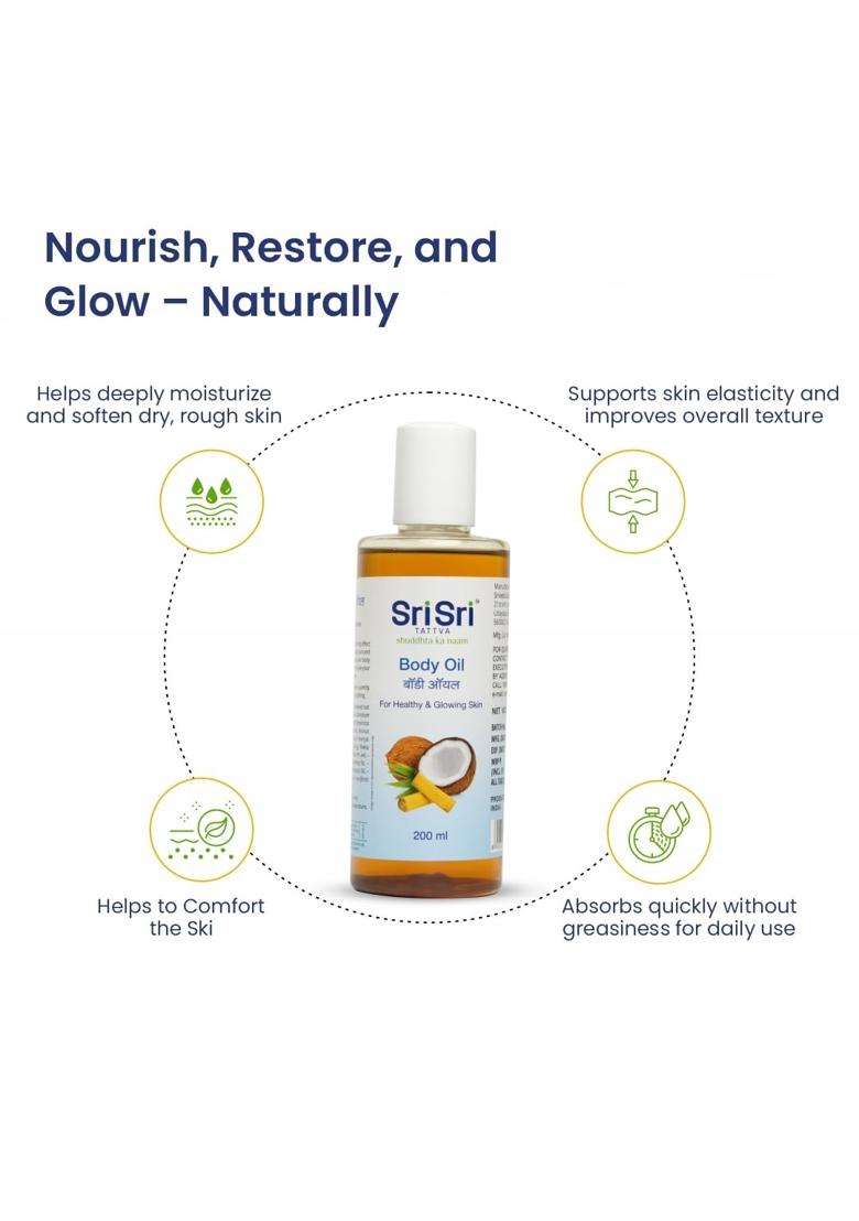 Sri Sri Tattva Body Oil, 200 ml (Single Pack) | Authentic Ayurvedic Formula - Indya