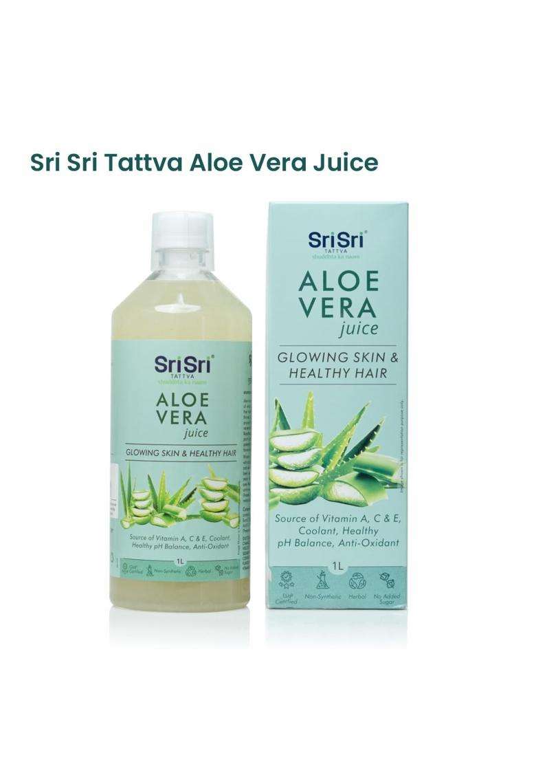 Sri Sri Tattva Aloe Vera Juice, 1L | Supports Healthy Weight Management, Aids in Detox & Digestion, Boosts Immunity, No Added Sugar - Indya
