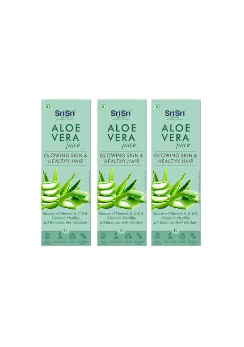 Sri Sri Tattva Aloe Vera Juice 1 L Each (Pack 3) | Natural | Supports Healthy Weight Management | Aids in Detox | Improve immunity - Indya