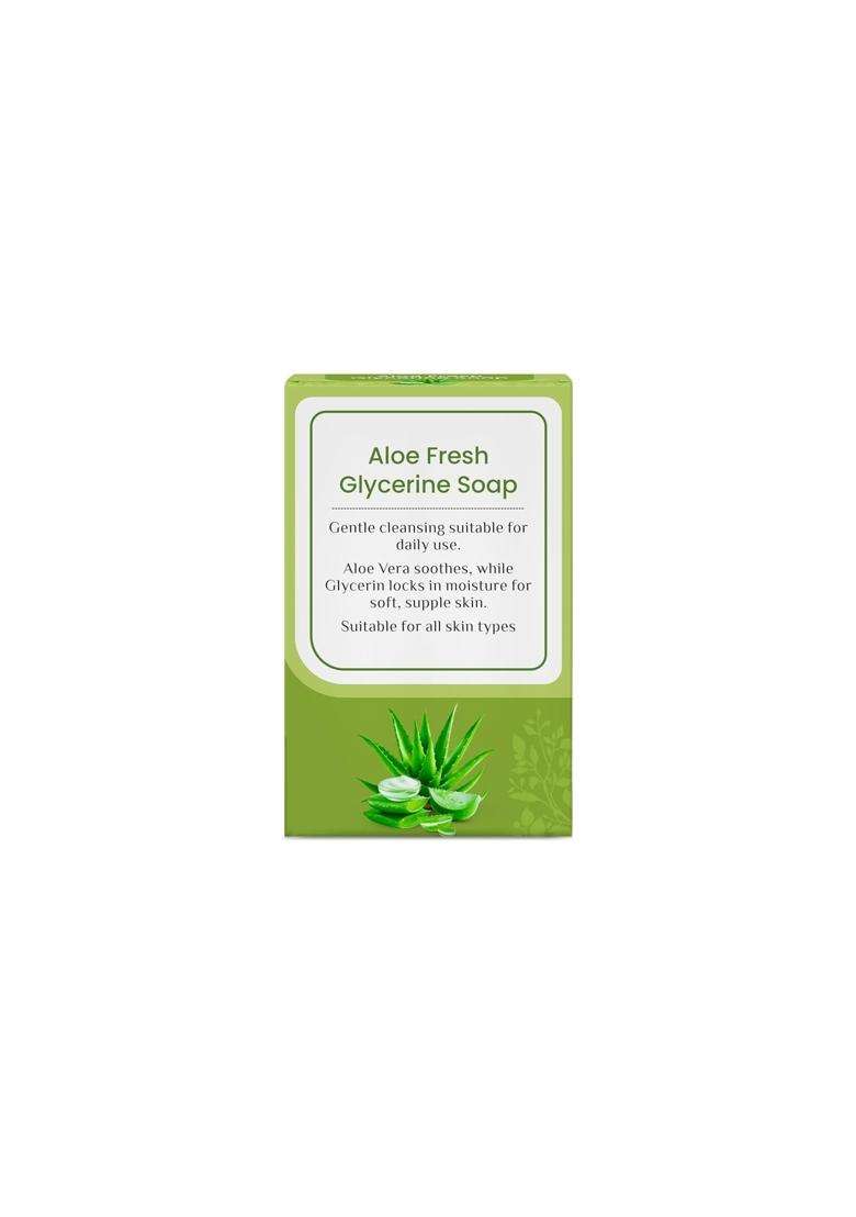 Sri Sri Tattva Aloe Fresh Glycerine Soap Mega Saver (125g Each) (Pack of 4) | Soothing & Hydrating Bathing Bar with Natural Aloe Vera - Indya