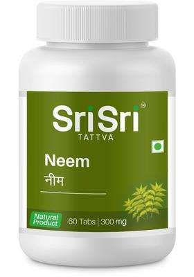 Sri Sri Tattva Neem Tablets 300 mg, 60 Tablets | Skin, Detox & Pitta-Kapha Balance Support | With Neem