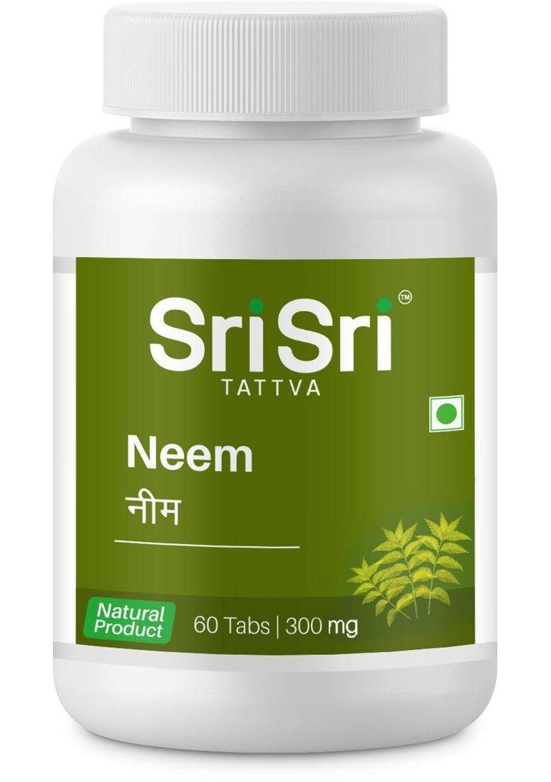 Sri Sri Tattva Neem Tablets 300 mg, 60 Tablets | Skin, Detox & Pitta-Kapha Balance Support | With Neem - Indya