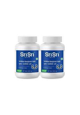 Sri Sri Tattva Vrikka Sanjivini Vati Tablets 500mg (Pack of 2) | Authentic Traditional Formula | 120 Tablets | Kidney Care & Renal Wellness