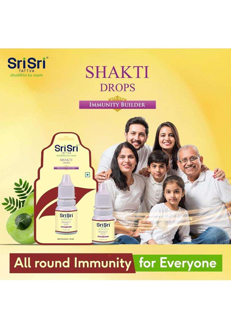 Sri Sri Tattva Shakti Drops 10 ml (Pack of 4) | Natural Herbal Care | Immunity, Strength, Stamina & Daily Wellness Support - Indya