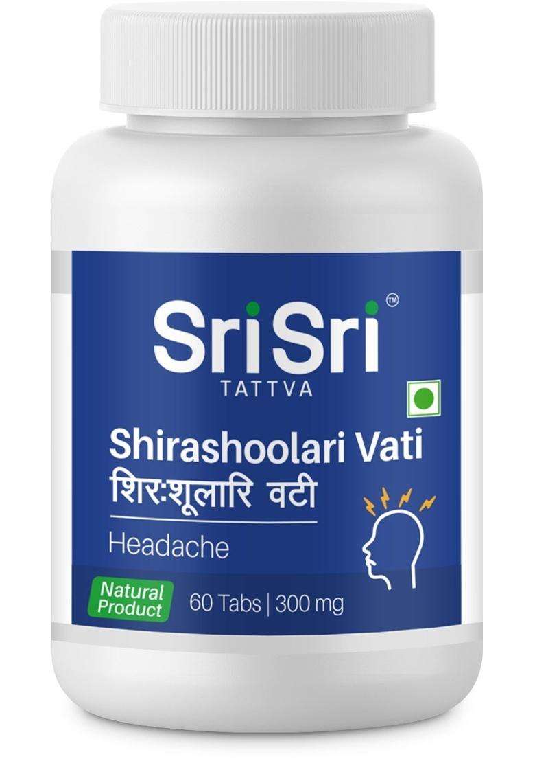 Sri Sri Tattva Shirashoolari Vati 300mg, 60Tab | Authentic Ayurvedic Formula - Indya