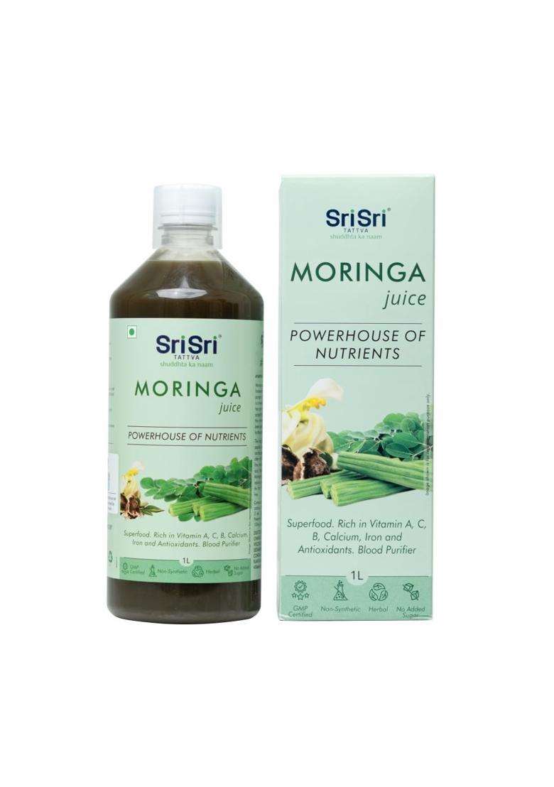 Sri Sri Tattva Moringa Juice 1 Litre | Natural Detox | Supports Weight Loss | No Added Sugar | Rich in Vitamin A,C,B,Calcium,Iron | Antioxidants - Indya