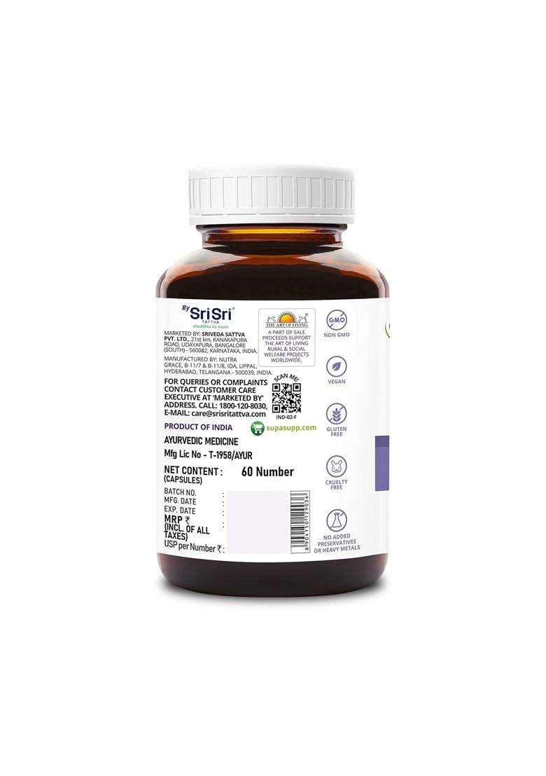 Sri Sri Tattva SupaSupp Flaxseed Oil Omega 3,6,9 60 Veg Cap, 500mg | Essential Fatty Acids, Improves Metabolism, Heart And Brain Function - Indya