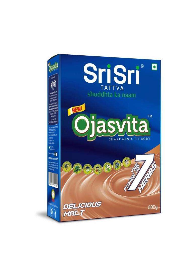 Sri Sri Tattva Ojasvita Malt Powder 500 g | Drink Mix for Sharp Mind & Healthy Body - Indya
