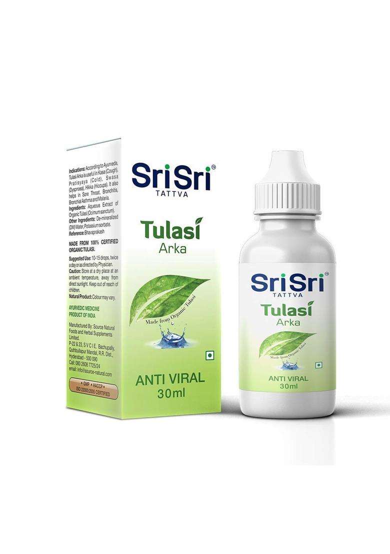 Sri Sri Tattva Tulasi Arka Drops 30 ml | Authentic Traditional Formula | Immunity & Respiratory Wellness | Tulsi Extract Herbal Supplement - Indya