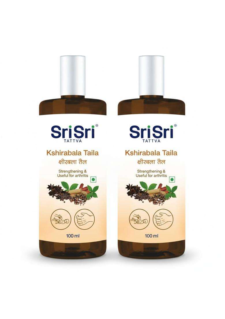 Sri Sri Tattva Kshirabala Taila, 100 ml (Pack of 2) | Authentic Ayurvedic Formula - Indya