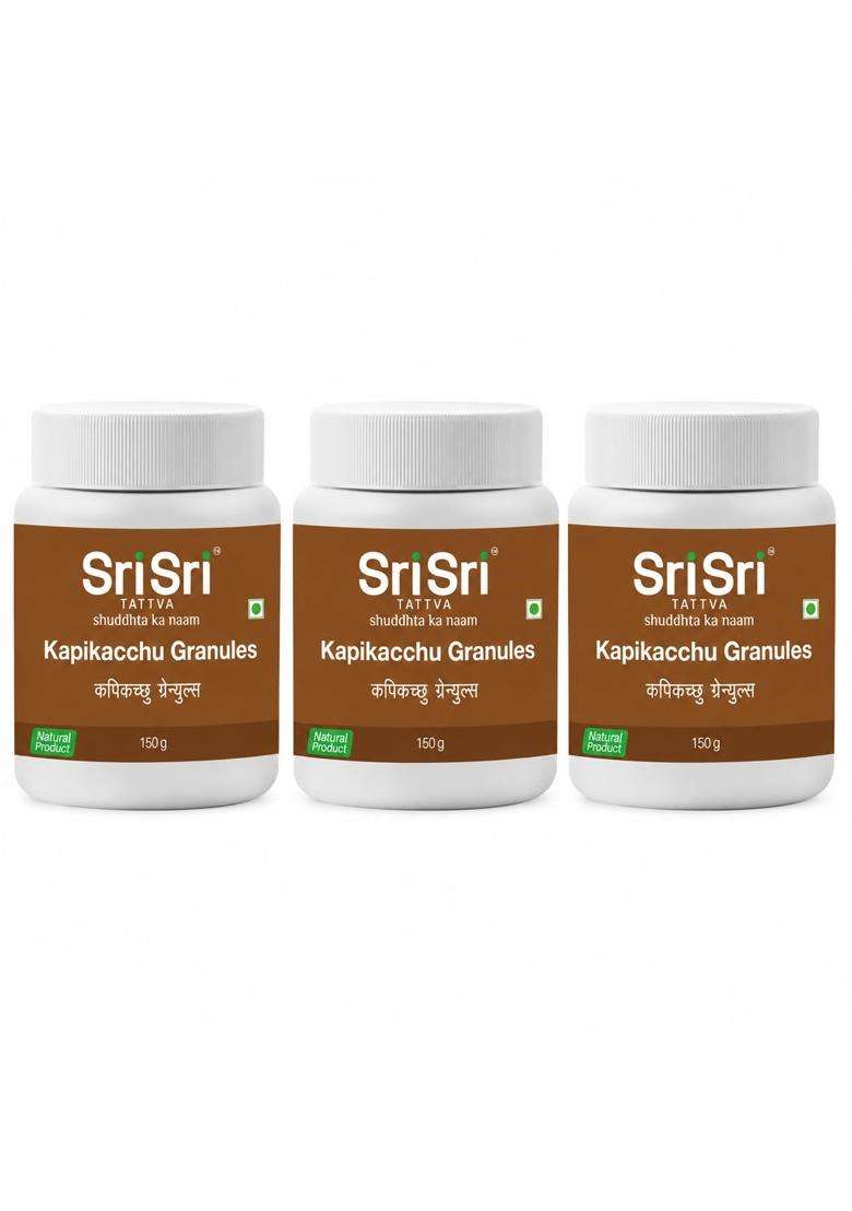 Sri Sri Tattva Kapikacchu Granules 150 g (Pack of 3) | Authentic Traditional Formula | Strength, Vitality & General Wellness - Indya
