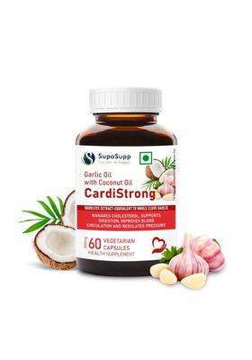 Sri Sri Tattva SupaSupp Garlic Oil Capsules 500 mg, 60 Veg Capsules | Heart, Cholesterol, Digestion & Healthy Circulation Support