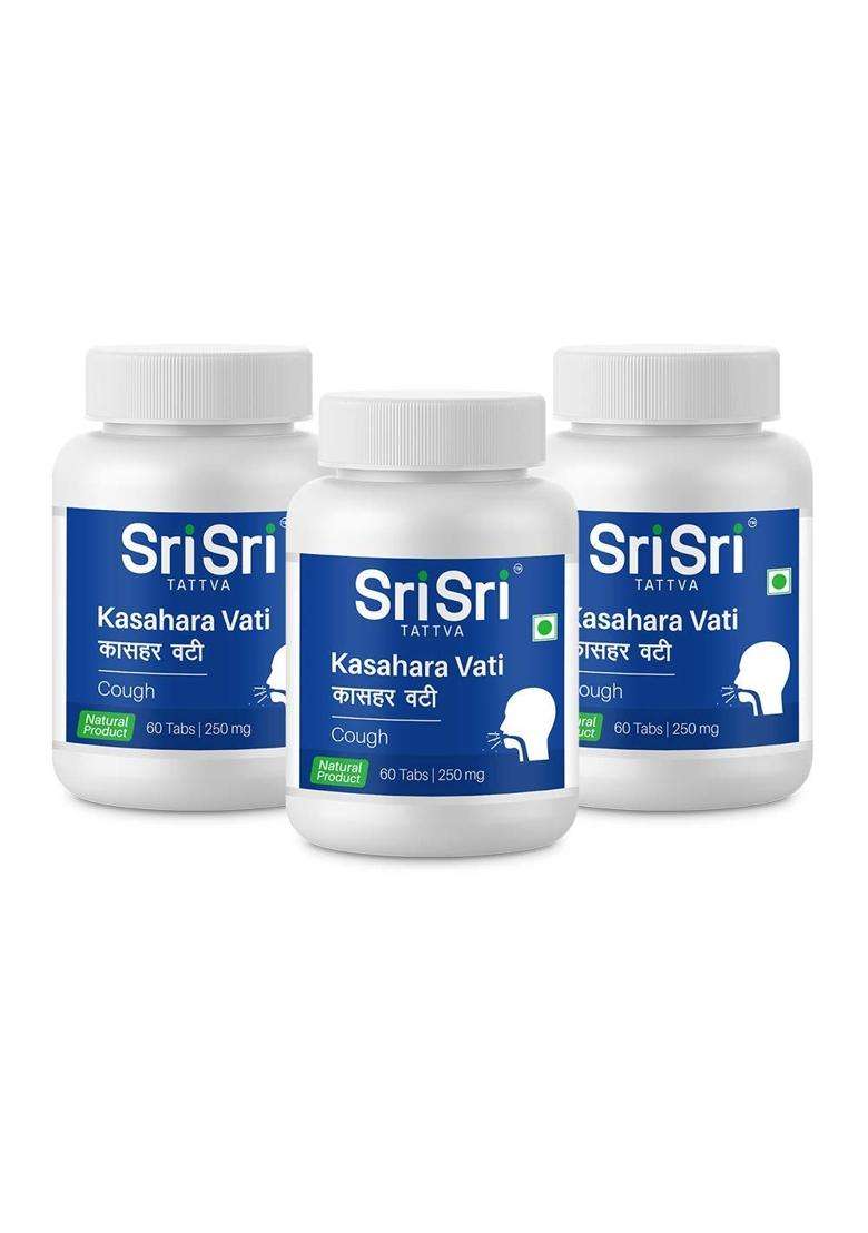 Sri Sri Tattva Kasahara Vati, 250mg (Pack of 3) | Authentic Ayurvedic Formula - Indya