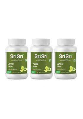 Sri Sri Tattva Amla Tablets 500 mg, 60 Tablets (Pack of 3) | Immunity, Digestion, Skin, Hair & Overall Wellness Support | 60 Tablets