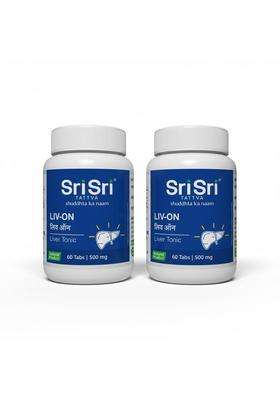 Sri Sri Tattva Liv-On,60 Tabs, 500Mg (Pack of 2) | Authentic Ayurvedic Formula