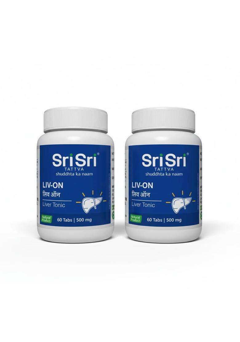 Sri Sri Tattva Liv-On,60 Tabs, 500Mg (Pack of 2) | Authentic Ayurvedic Formula - Indya