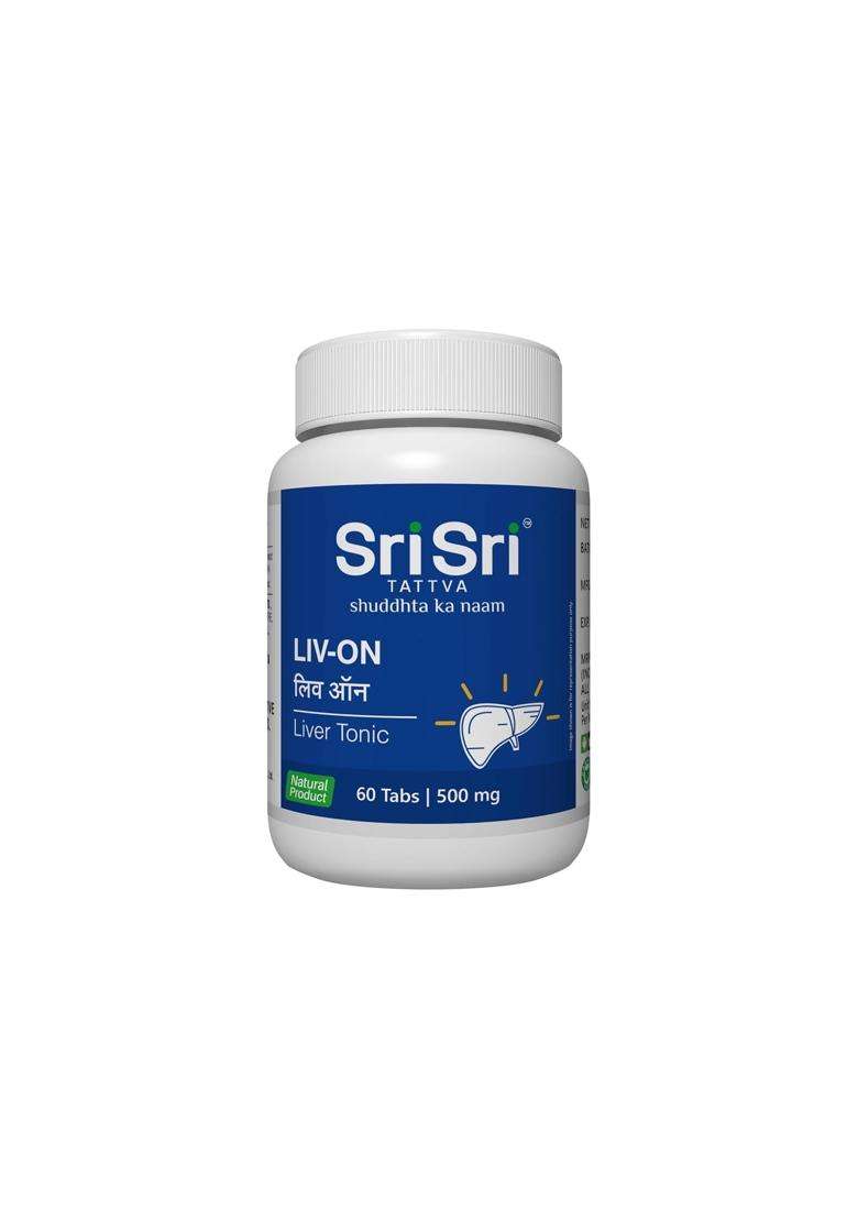 Sri Sri Tattva Liv-On,60 Tabs, 500Mg (Pack of 2) | Authentic Ayurvedic Formula - Indya