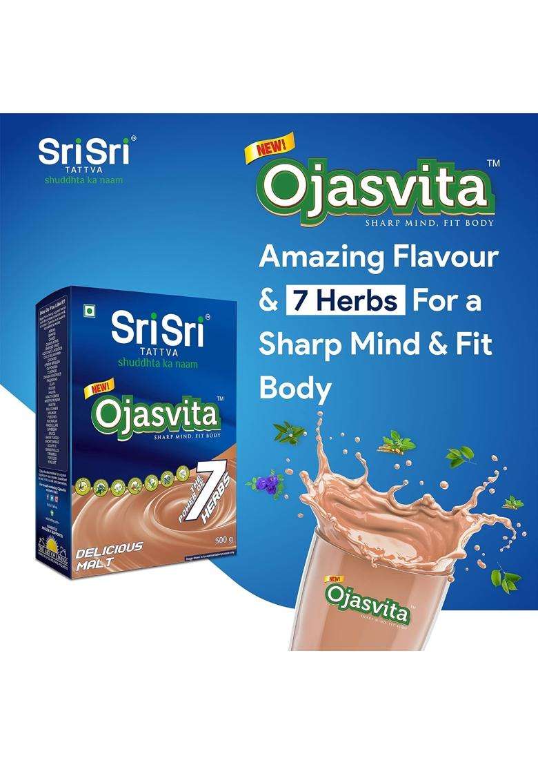 Sri Sri Tattva Ojasvita Malt 500g (Pack of 2) | Drink Mix for Sharp Mind & Healthy Body - Indya