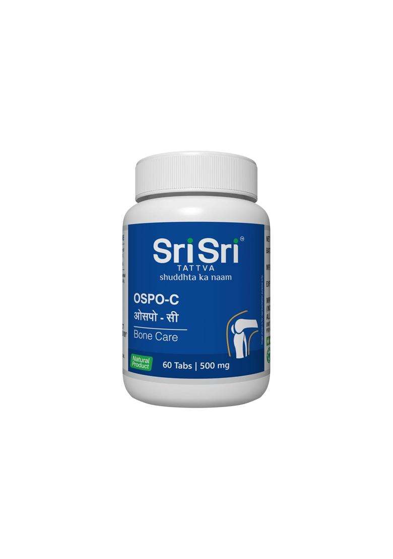 Sri Sri Tattva Ospo-C Tablets 500mg | Authentic Traditional Formula | 60 Tablets | Bone Strength & Skeletal Wellness | Herbal Bone Care Formula - Indya