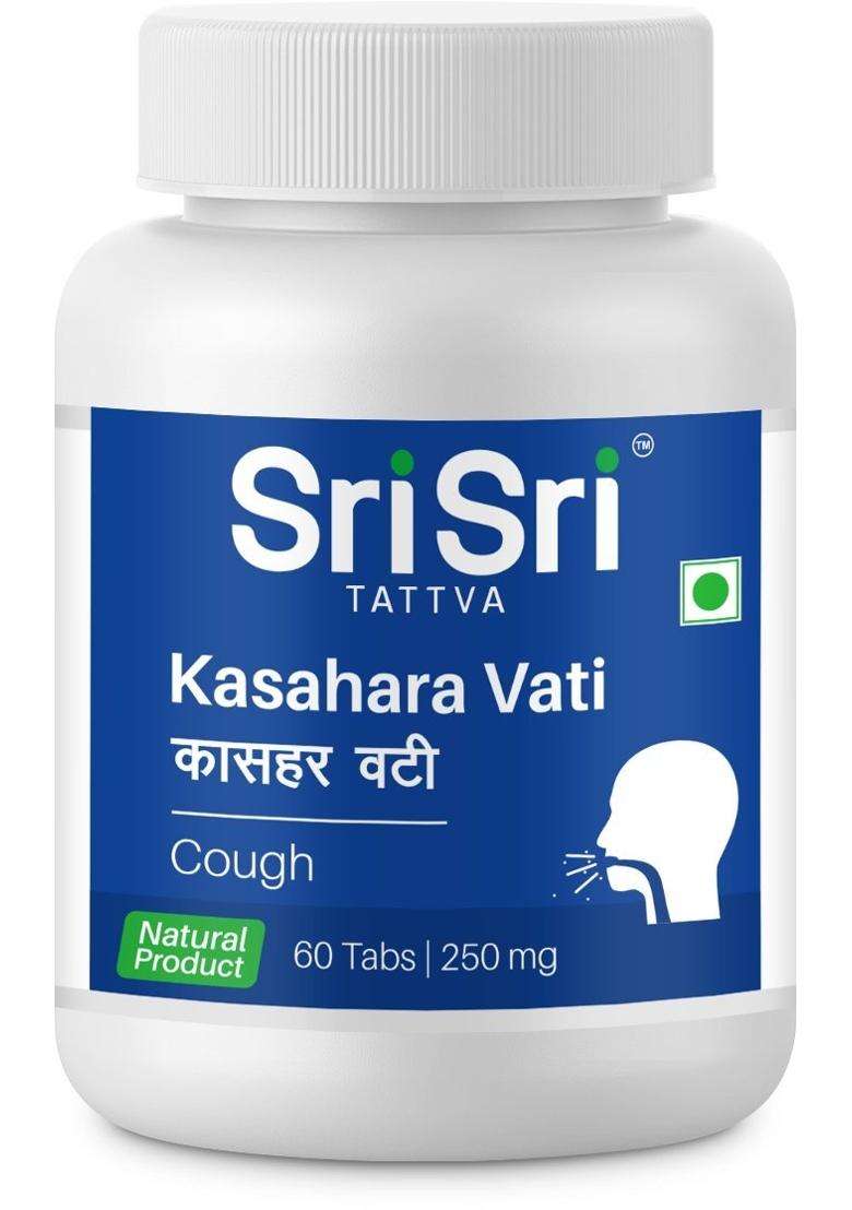 Sri Sri Tattva Kasahara Vati 250 mg, 60 Tablets | Authentic Ayurvedic Formula | Cough & Respiratory Comfort - Indya